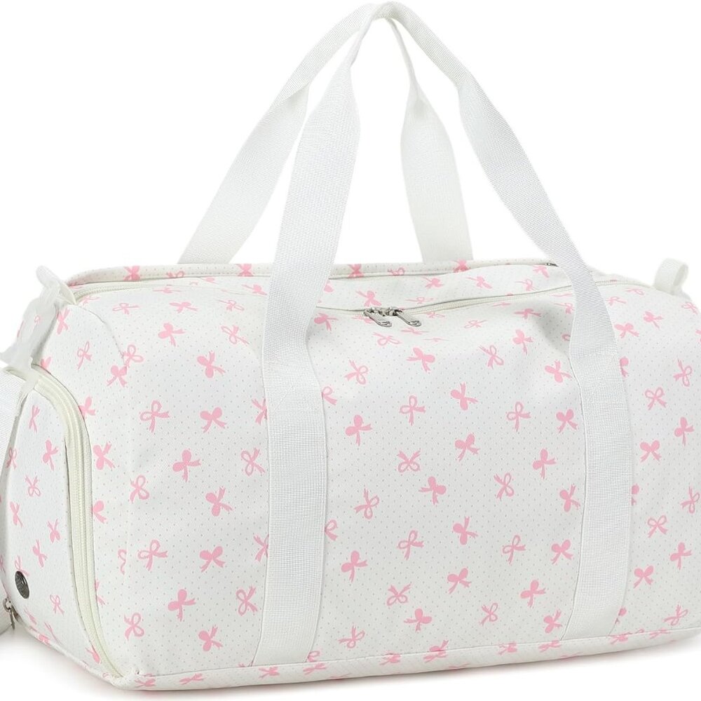 Duffle Bag for Girls Kids Gym Sports Women Workout Travel Bag Weekender with Sho